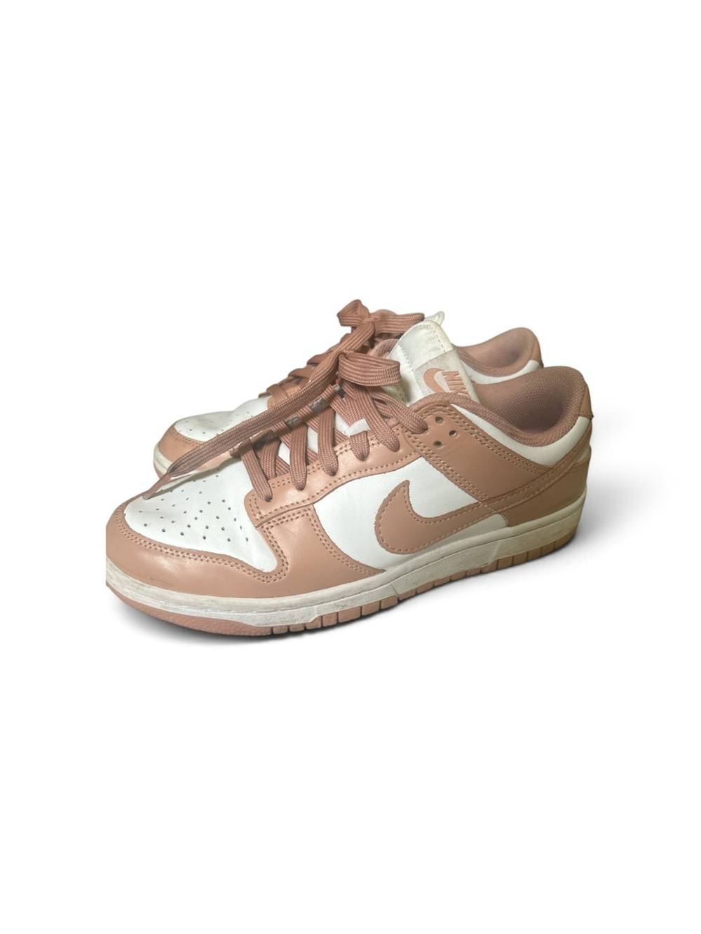 Nike Women's Low-Top Sneakers in White and Blush Pink